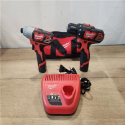 AS-IS- Milwaukee 12V Lithium-Ion Cordless Drill Driver/Impact Driver Combo Kit