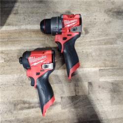 HOUSTON LOCATION - AS-IS Milwaukee FUEL 12-Volt Lithium-Ion Brushless Cordless Hammer Drill and Impact Driver Combo Kit