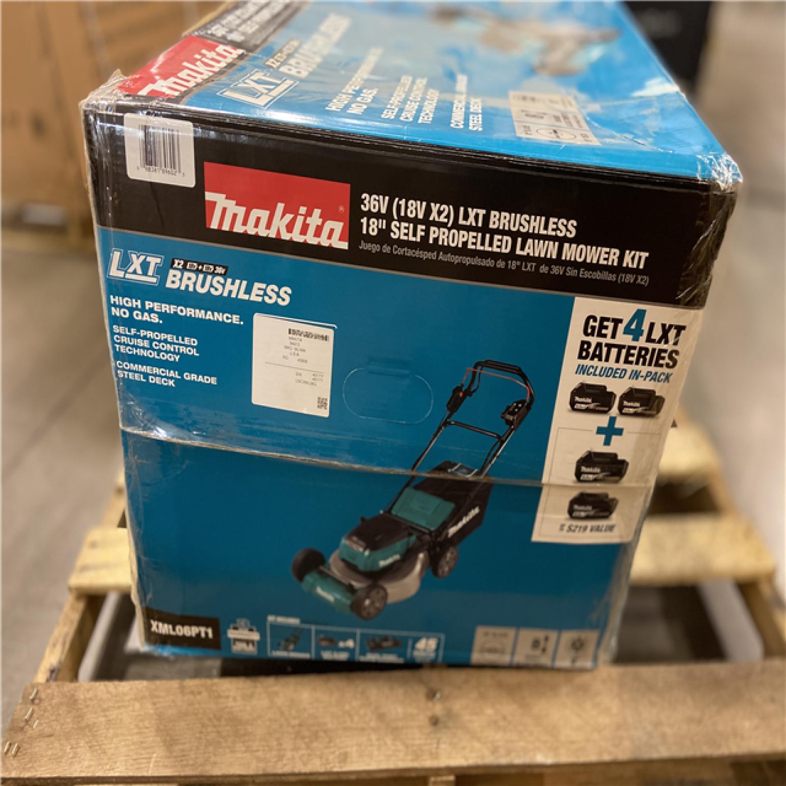DALLAS LOCATION - Makita 18 in. 18V X2 (36V) LXT Lithium-Ion Cordless Walk Behind Self Propelled Lawn Mower Kit
