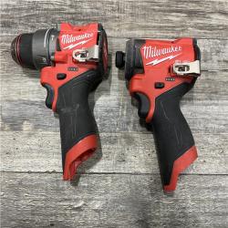 AS-IS Milwaukee FUEL 12-Volt Lithium-Ion Brushless Cordless Hammer Drill and Impact Driver Combo Kit