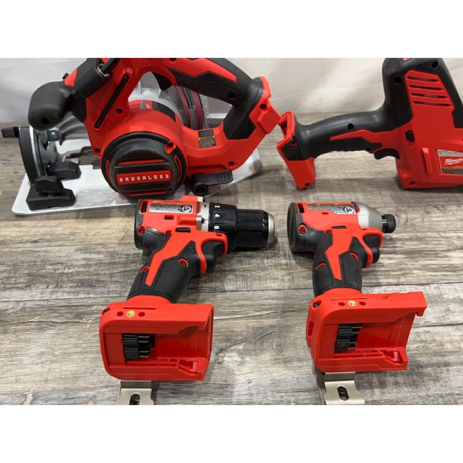 AS-IS Milwaukee 18-Volt Lithium-Ion Brushless Cordless (4-Tool) Combo Kit