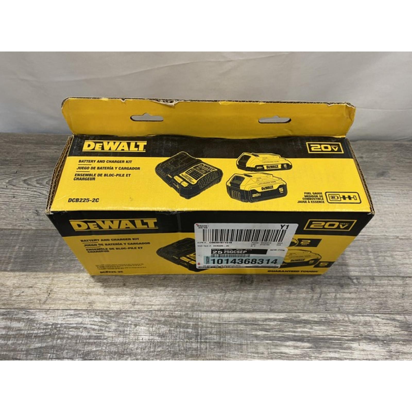 NEW - DEWALT 20V MAX Lithium-Ion Battery Kit with 5.0Ah and 2.0Ah Battery and Charger