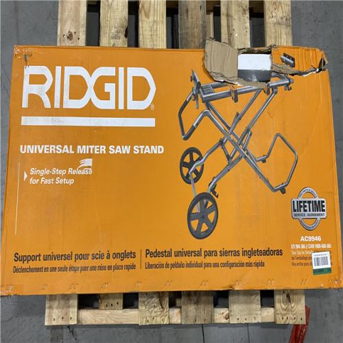 DALLAS LOCATION - RIDGID Foldable Mobile Miter Saw Stand with Mounting Braces