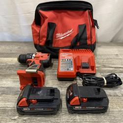 AS-IS Milwaukee 18V Lithium-Ion Brushless Cordless 1/2 in. Compact Hammer Drill/Driver Kit