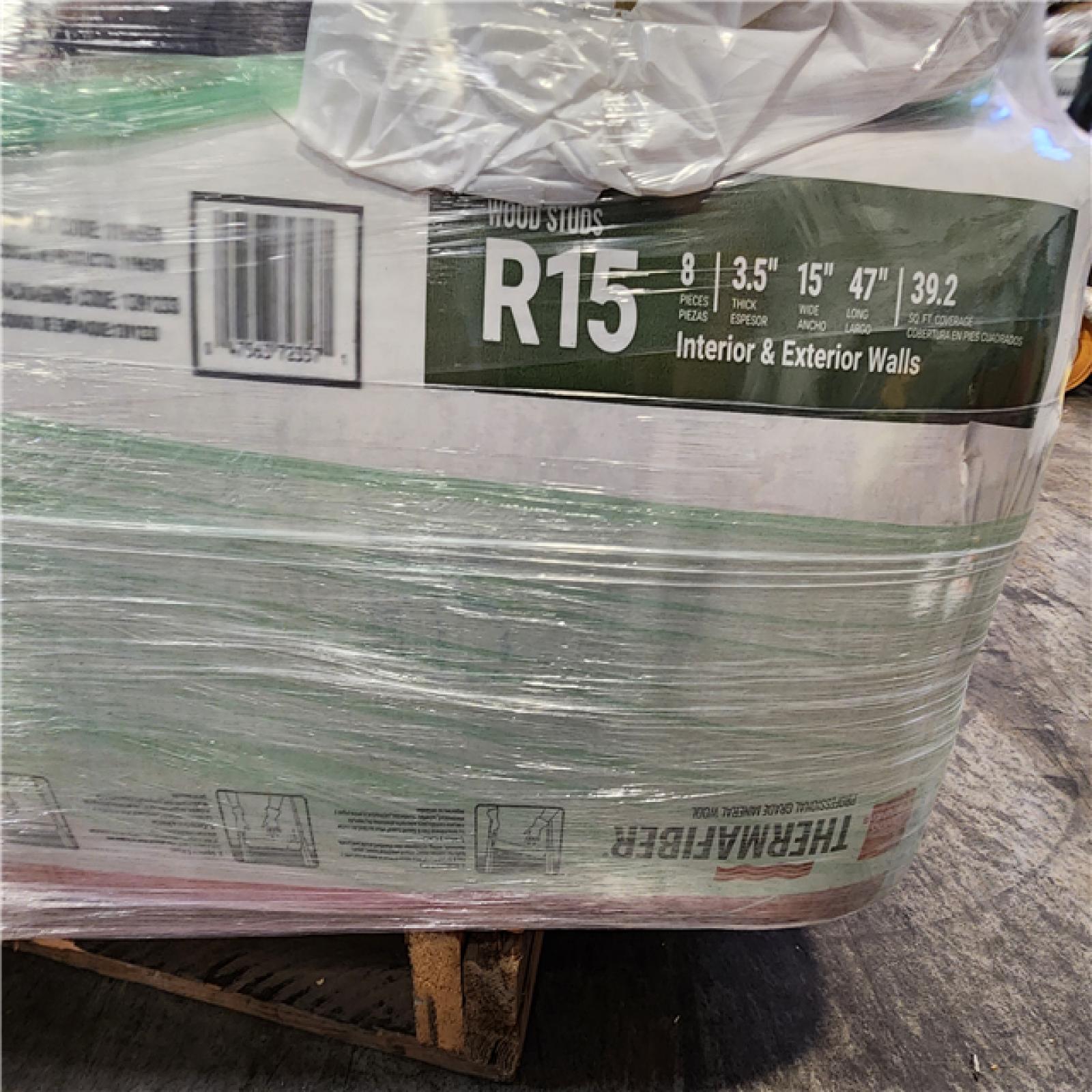 Phoenix AS-IS Owens Corning 15 in. x 47 in. R15 Thermafiber Fire and Sound Guard Plus Mineral Wool Insulation Batt 390 Square Feet Pallet (10-Bags)