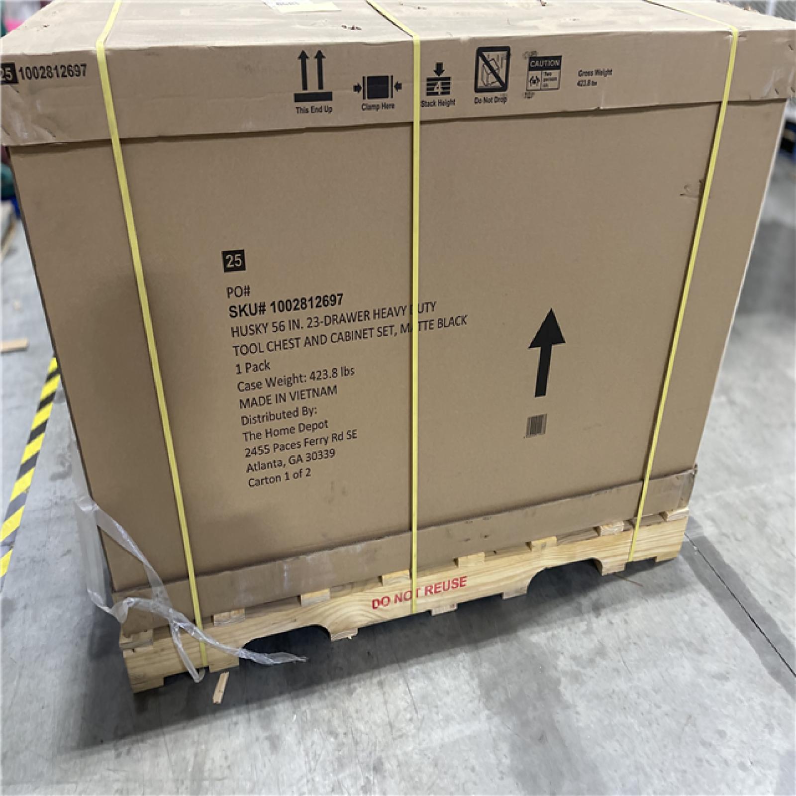 DALLAS LOCATION - HUSKY 56IN 23 DRAWER HEAVY DUTY WORKBENCH -MATTE BLACK