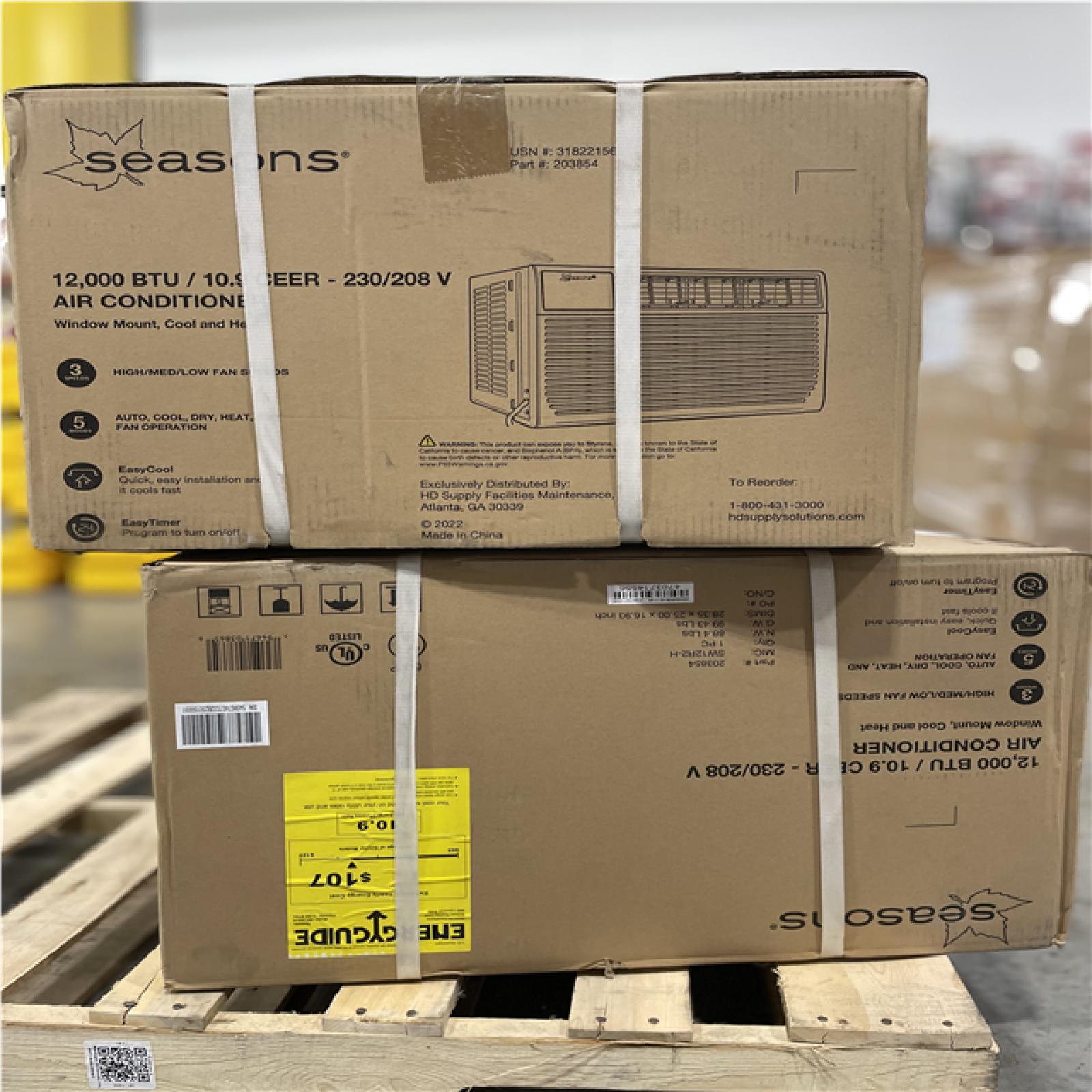 DALLAS LOCATION- SEASONS 12 000 BTU 230/208 V Window Air Conditioner With Heat for 550 Sq. Ft.(2 UNITS)