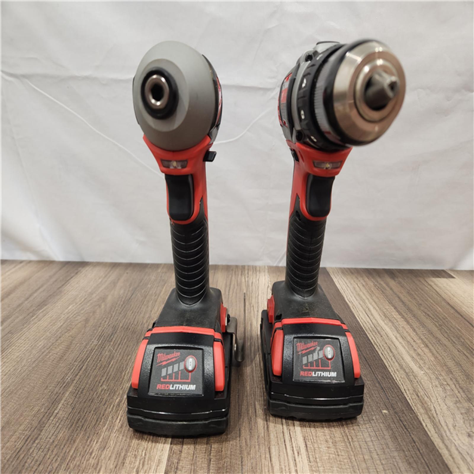 AS-IS- Milwaukee 18V Cordless Brushed 2-Tool Drill/Driver and Impact Driver Kit