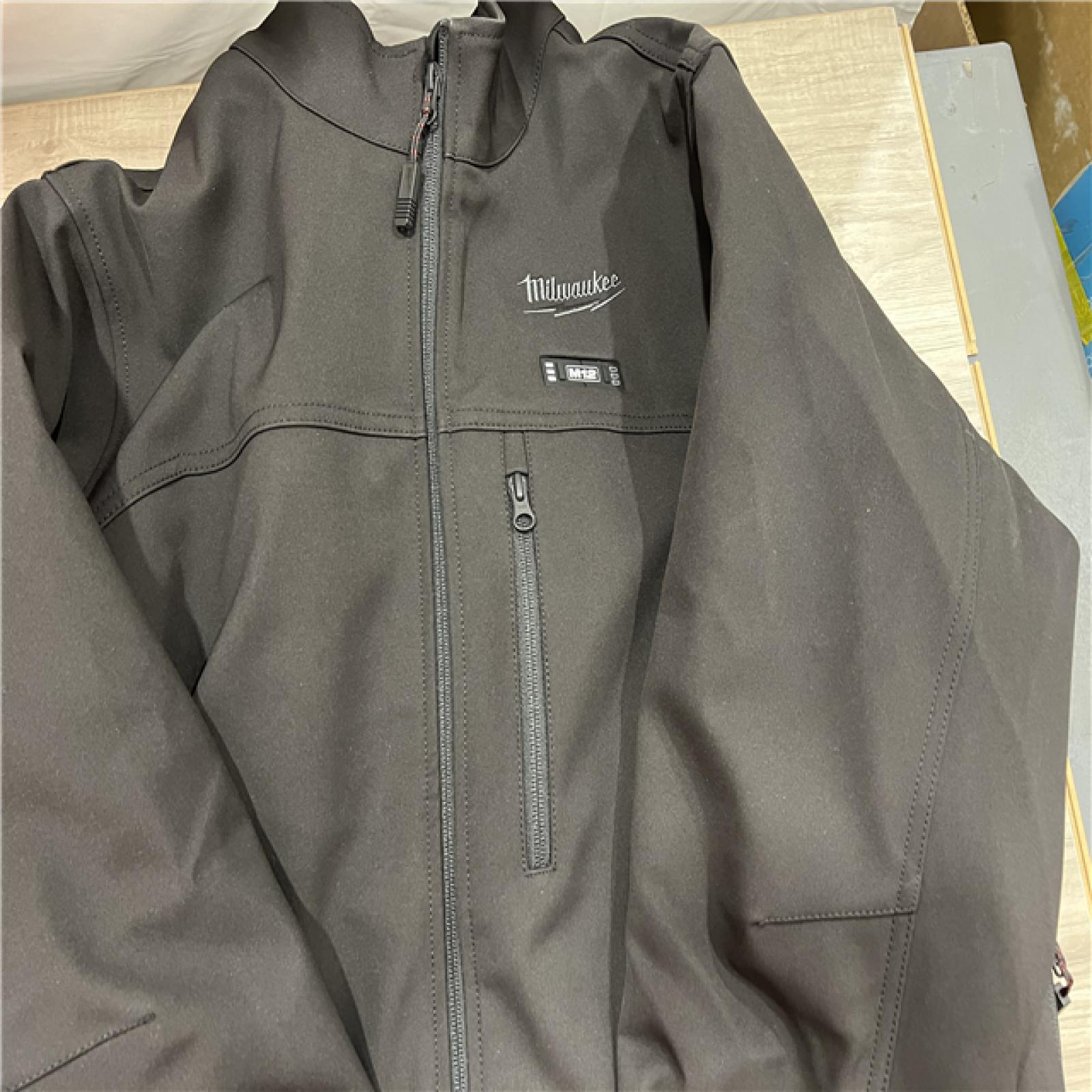 AS-IS Milwaukee Men's Large 12-Volt Lithium-Ion Cordless Tough Shell Black Heated Jacket with