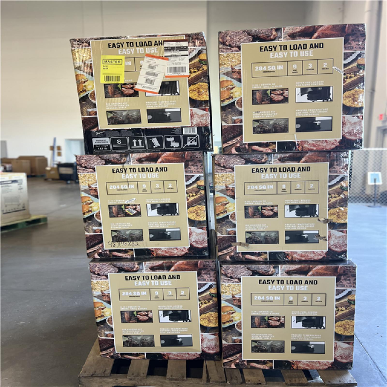 DALLAS LOCATION - DALLAS LOCATION - OKLAHOMA JOE'S Bronco 18 in. Heavy Duty Charcoal Drum Smoker and Grill with 284 sq. in. Cooking Area in Black PALLET-(6 UNITS)