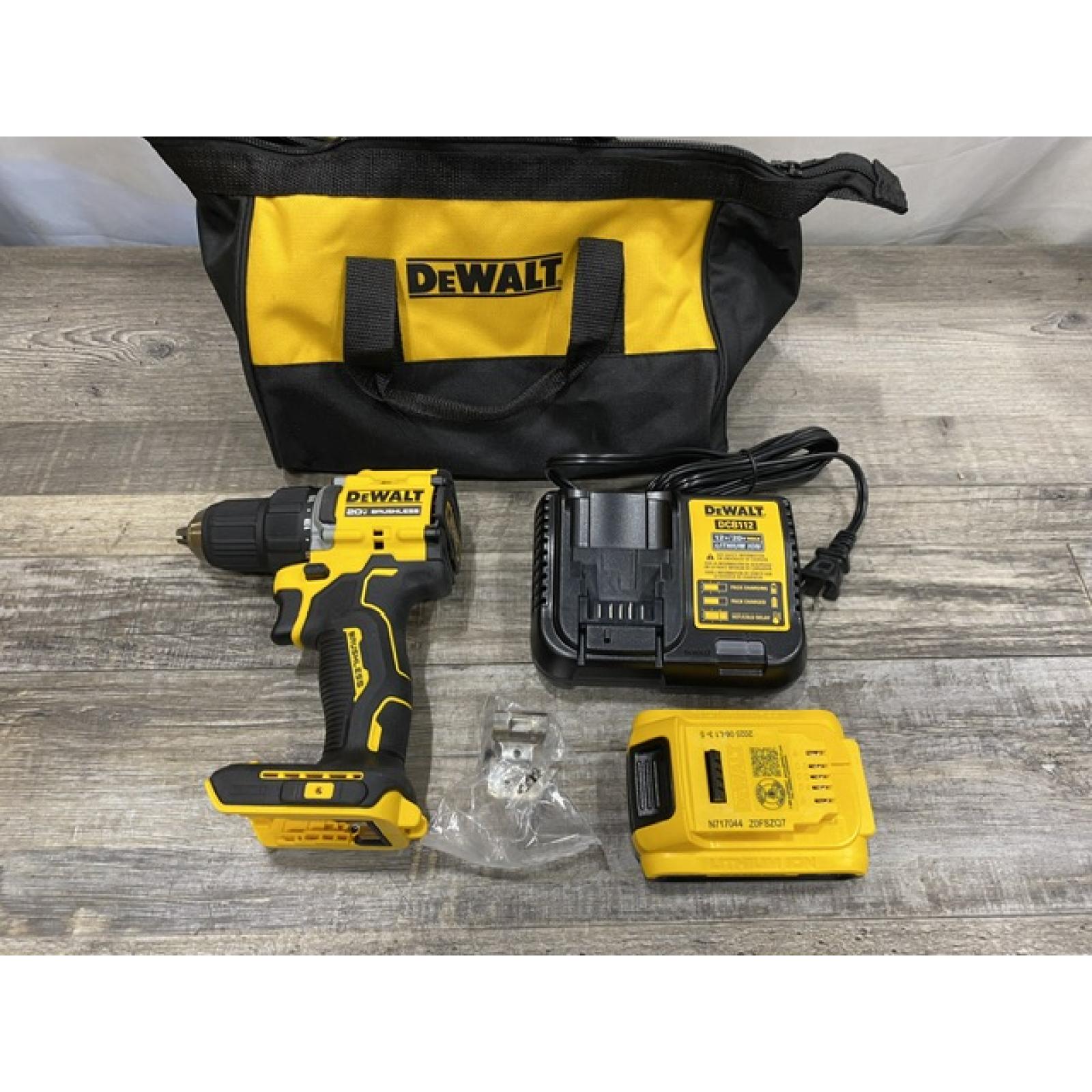 AS-IS DEWALT Atomic 20V Lithium-Ion Cordless Compact 1/2 in. Drill/Driver Kit