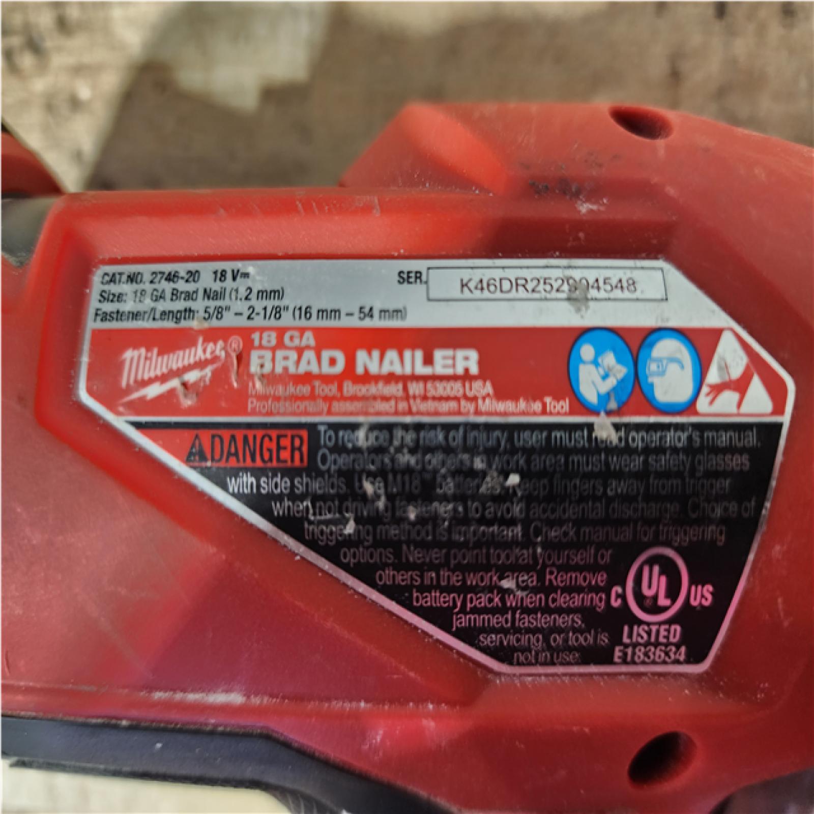 HOUSTON LOCATION - AS - IS MILWAUKEE BRAD NAILER