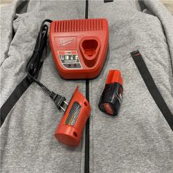 AS-IS Milwaukee Women's Large  12-Volt Lithium-Ion Cordless Gray Heated Jacket Hoodie Kit