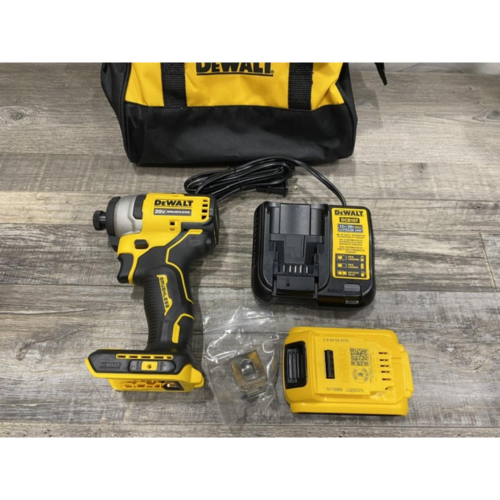 AS-IS DEWALT Atomic 20V Max Lithium-Ion Brushless Cordless Compact 1/4 in. Impact Driver Kit