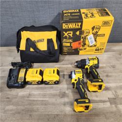 HOUSTON LOCATION - AS-IS DEWALT 20V MAX XR Hammer Drill and ATOMIC Impact Driver 2 Tool Cordless Combo Kit with (2) 4.0Ah Batteries, Charger, and Bag