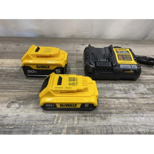 AS-IS DEWALT 20V MAX Lithium-Ion Battery Kit with 5.0Ah and 2.0Ah Battery and Charger