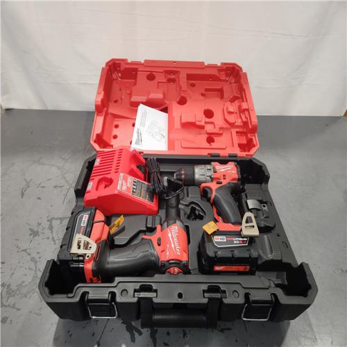 AS-IS- Milwaukee  FUEL 18V Lithium-Ion Brushless Cordless Hammer Drill and Impact Driver Combo Kit