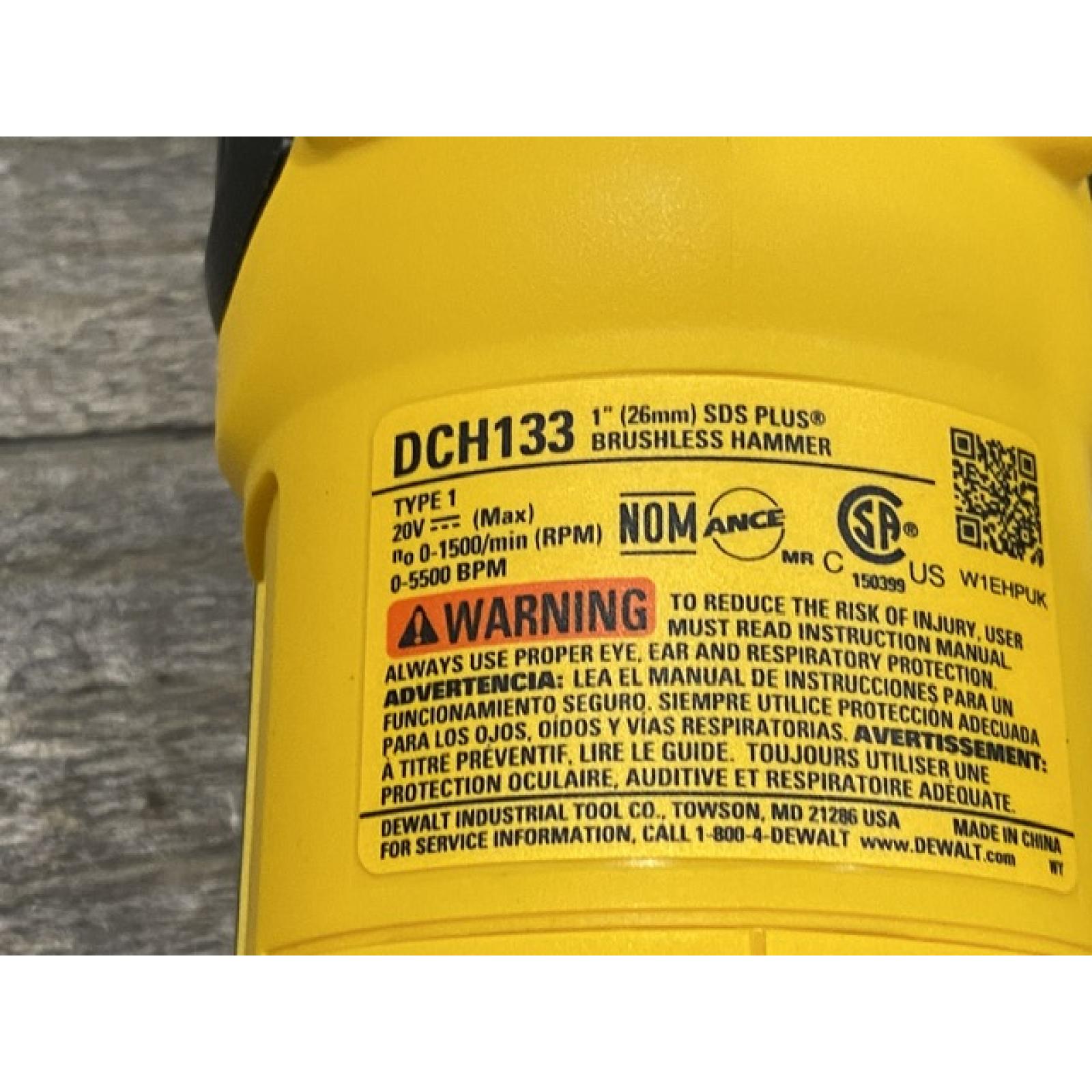 AS-IS DEWALT 20V MAX Cordless Brushless 1 in. SDS Plus D-Handle Concrete and Masonry Rotary Hammer (Tool Only)