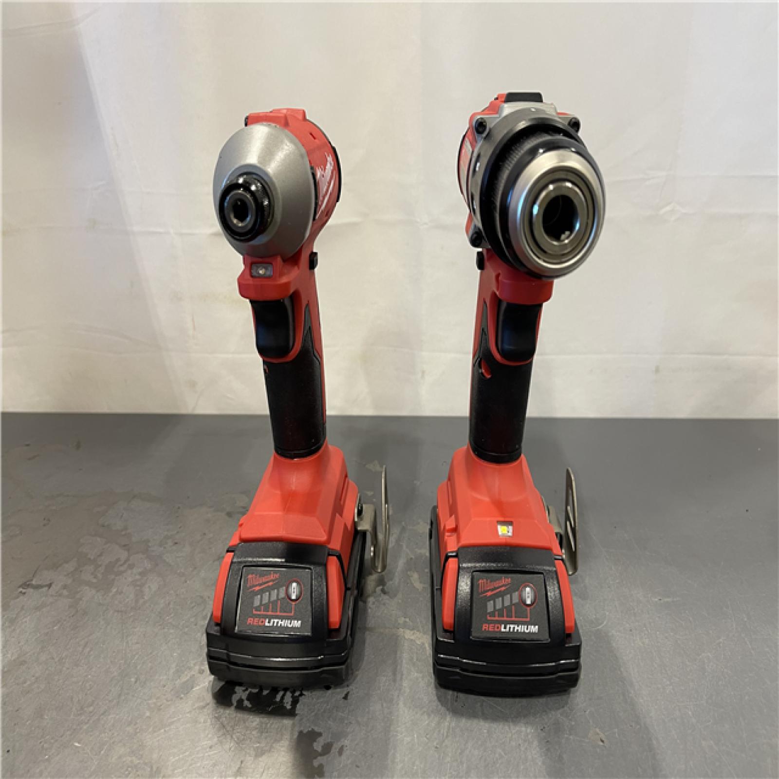 AS-IS - Milwaukee M18 18V Lithium-Ion Brushless Cordless Compact Drill/Impact Combo Kit