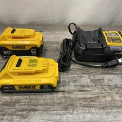 AS-IS DEWALT 20V MAX Lithium-Ion Battery Kit with 5.0Ah and 2.0Ah Battery and Charger