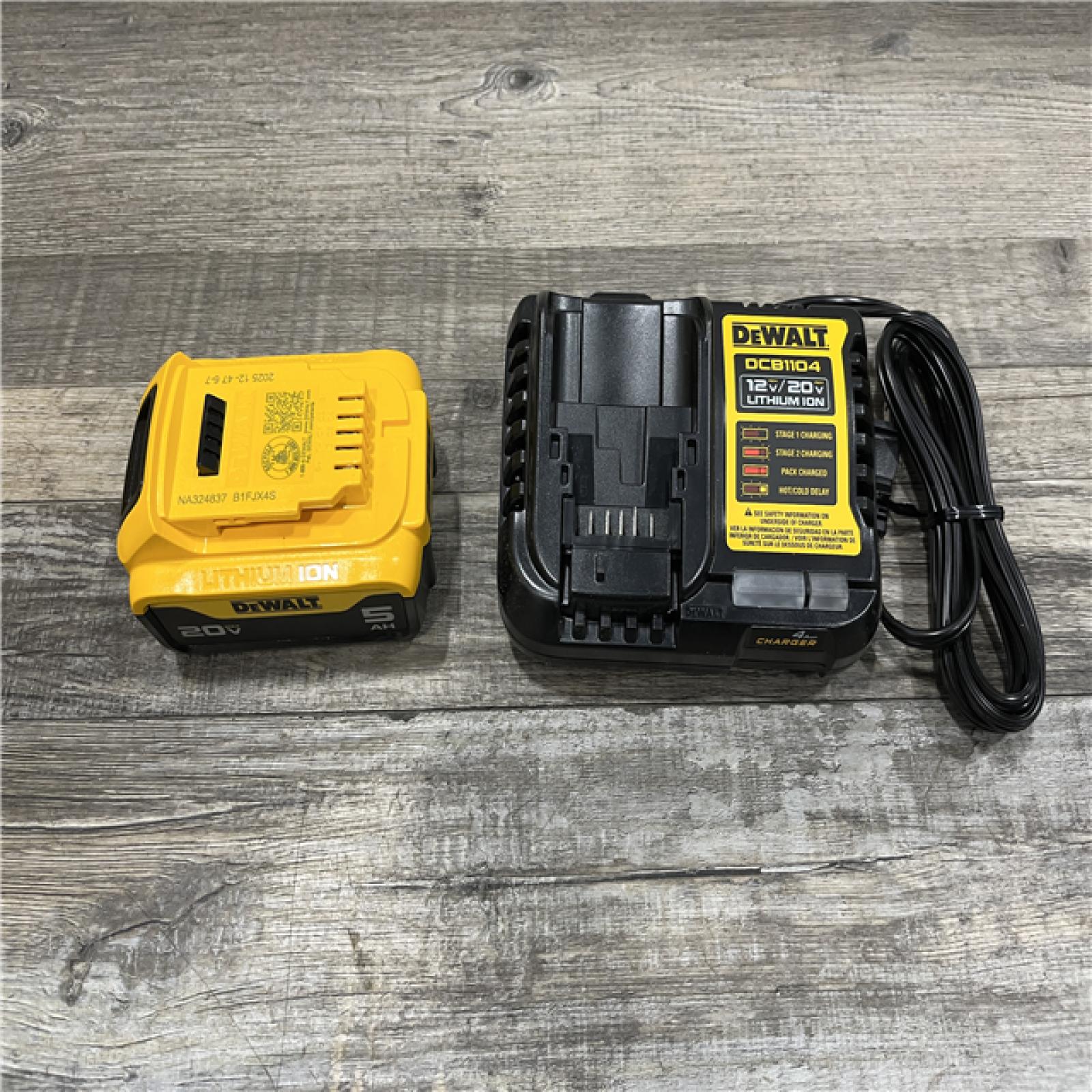 AS-IS DEWALT 20V MAX Lithium-Ion 5.0 Ah Battery and Charger