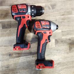 HOUSTON LOCATION - AS-IS Milwaukee 18V Cordless Brushed 2 Tool Drill/Driver and Impact Driver Kit