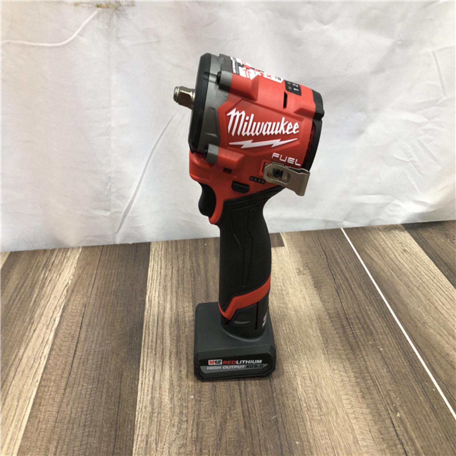 AS-IS Milwaukee M12 FUEL 12V Li-Ion Brushless Cordless Stubby 3/8 in. Impact Wrench Kit