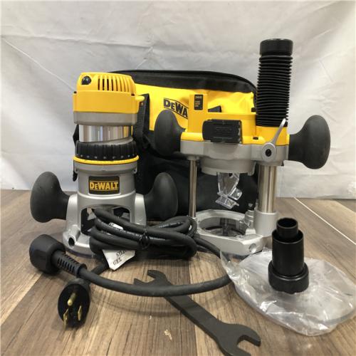 AS-IS DEWALT 12 Amp Corded 2-1/4 Horsepower Fixed and Plunge Base Router Kit