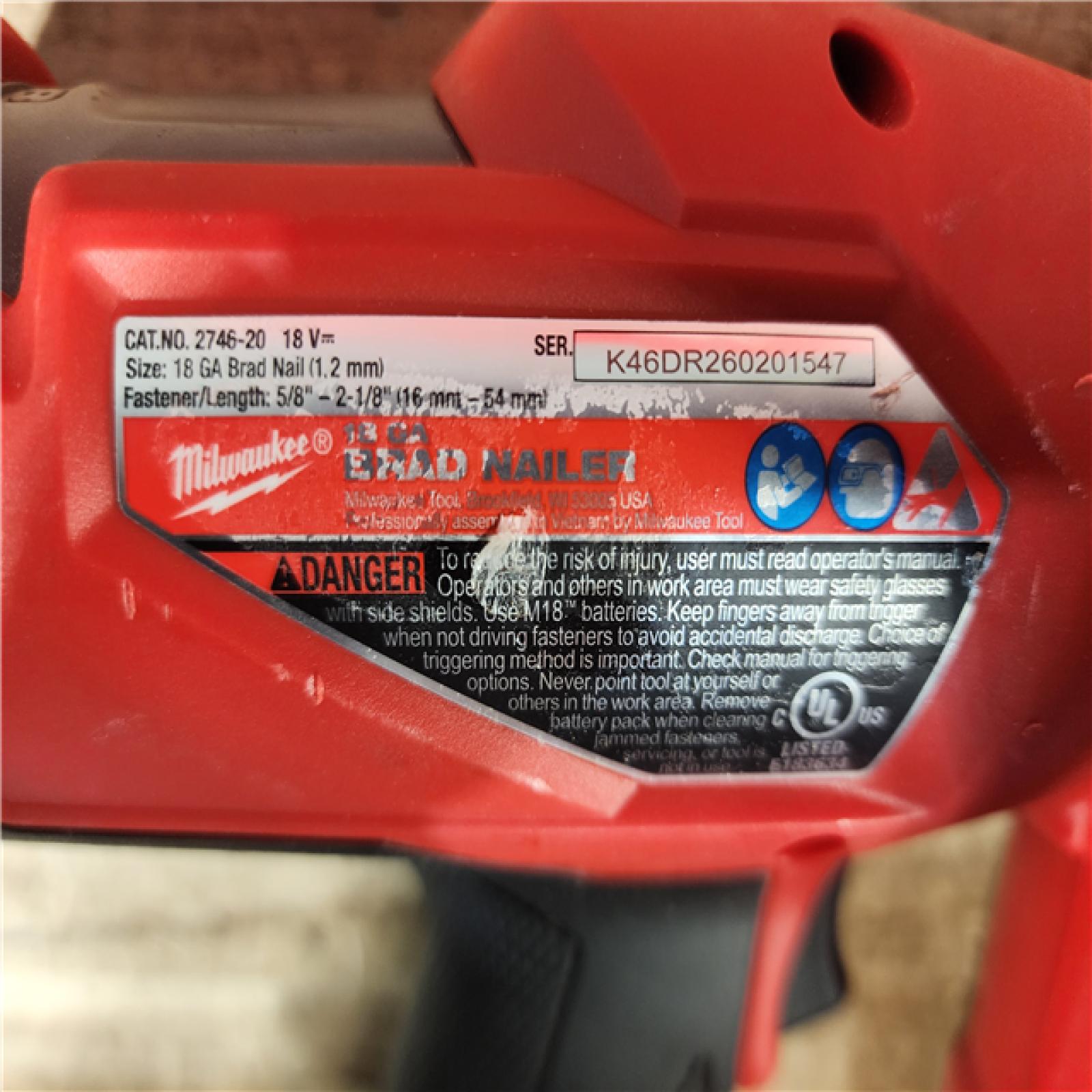 HOUSTON LOCATION - AS-IS Milwaukee FUEL 18-Volt Lithium-Ion Brushless Cordless Gen II 18-Gauge Brad Nailer (Tool-Only)