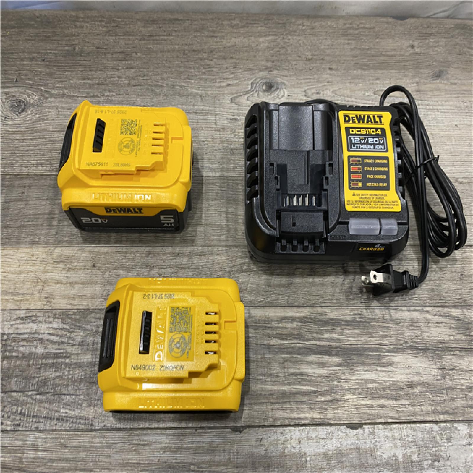 AS-IS DEWALT 20V MAX Lithium-Ion Battery Kit with 5.0Ah and 2.0Ah Battery and Charger