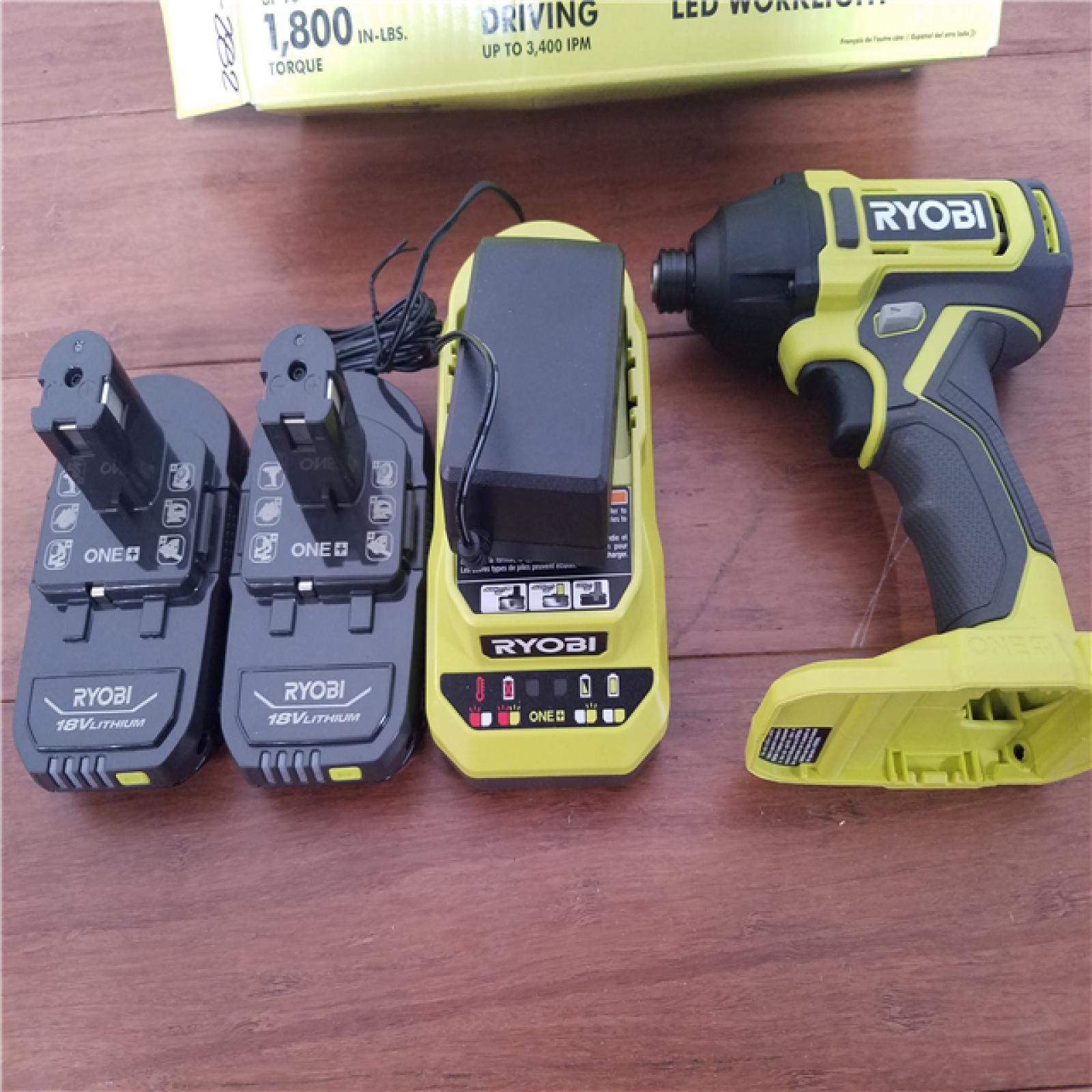 California NEW Ryobi One+ 18V 1/4 Impact Driver Kit  includes (2) Batteries & Charger