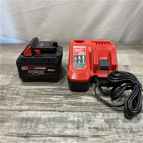 AS-IS Milwaukee 18-Volt Lithium-Ion REDLITHIUM FORGE Starter Kit with 8.0Ah Battery and Rapid Charger