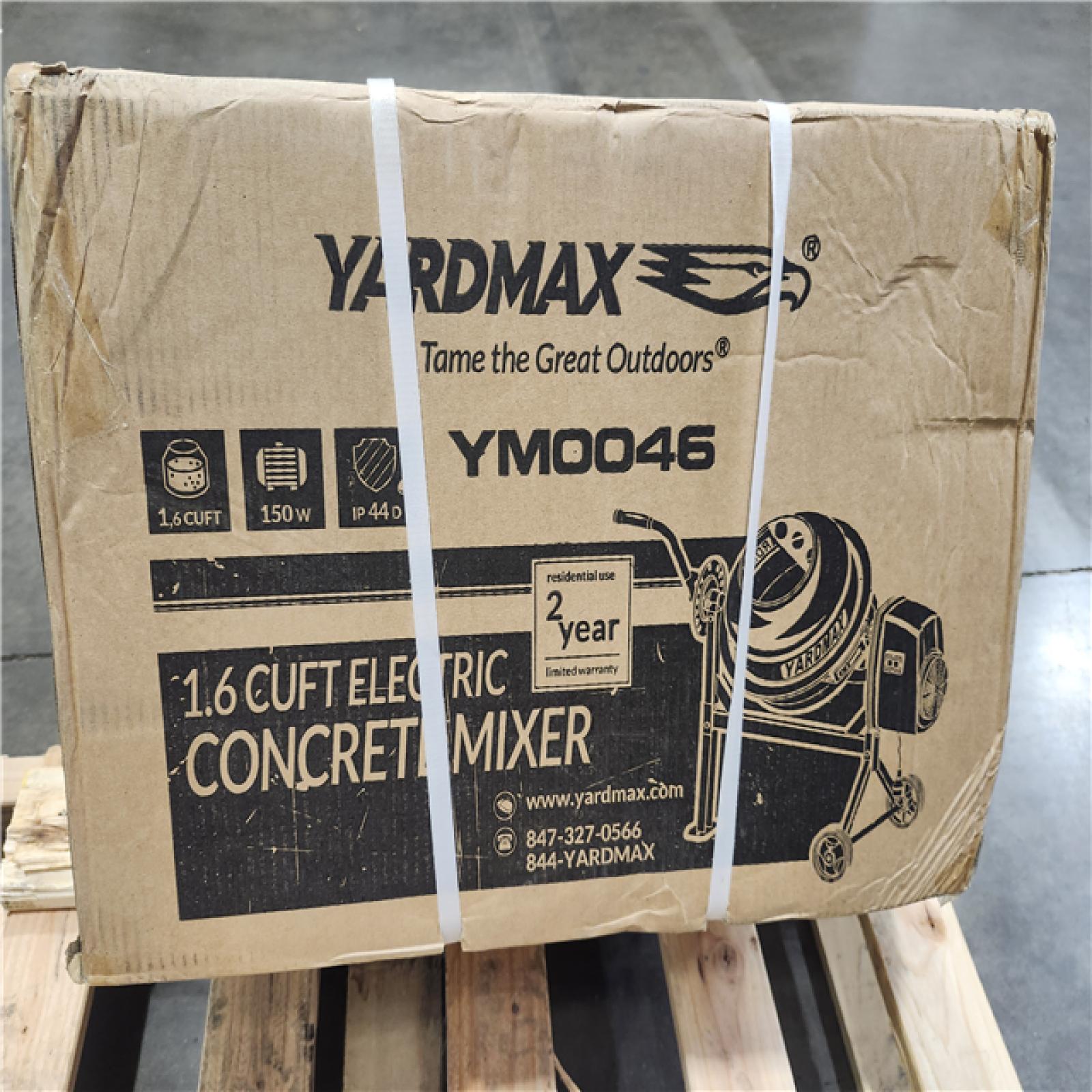 Dallas Location - NEW- YARDMAX 1.6 cu. ft. Concrete Mixer