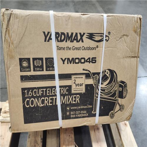 Dallas Location - NEW- YARDMAX 1.6 cu. ft. Concrete Mixer
