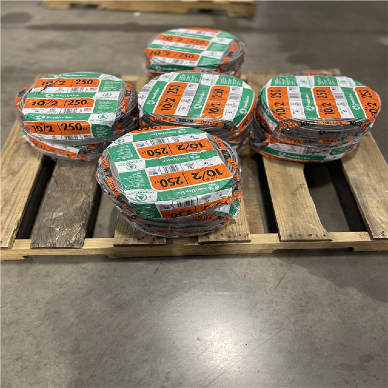 DALLAS LOCATION - Southwire 250 ft. 10/2 Gray Solid CU UF-B W/G Wire PALLET-(10 UNITS)