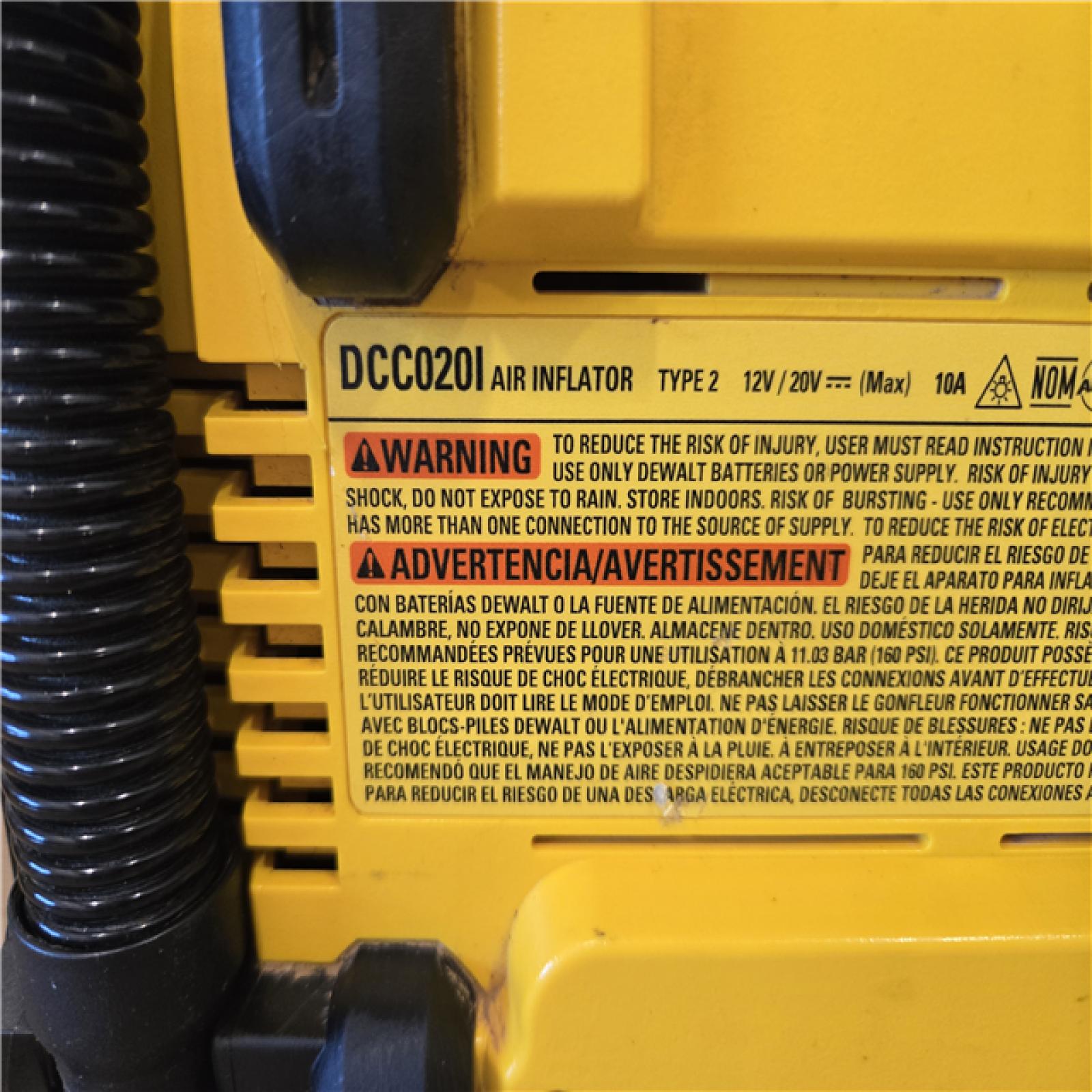 AS-IS DEWALT 20V MAX Cordless Electric Portable Inflator (Tool Only)