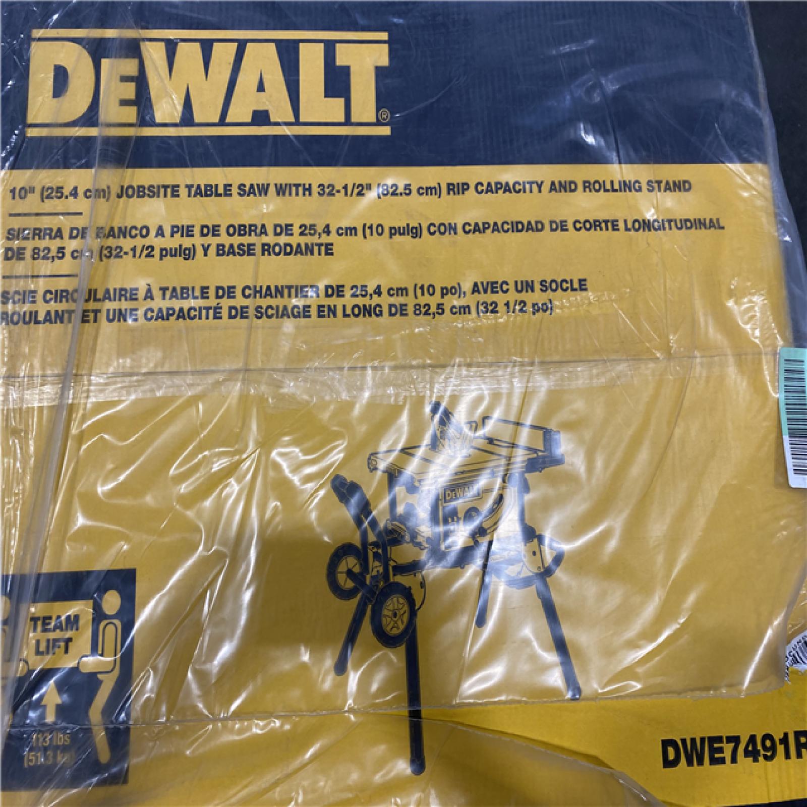 NEW- DEWALT 10 in. 15 Amp 120V Site-Pro Compact Jobsite Table Saw