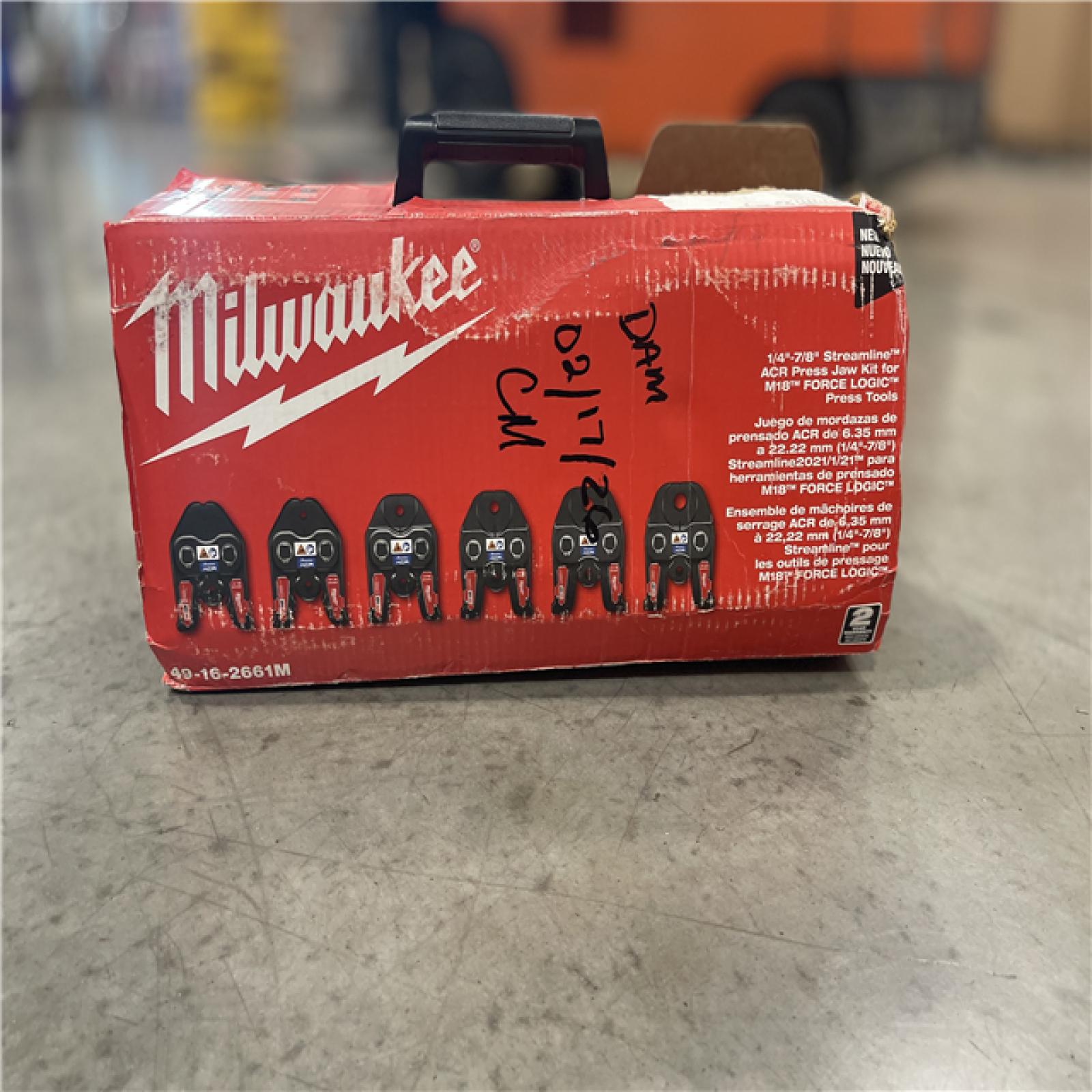 LIKE NEW! - Milwaukee (Brand Rating: 4.6/5) M18 Press 1/4 in. - 7/8 in. Copper Press Tool Jaw Set for Streamline ACR Press Fittings (6-Jaws Included)