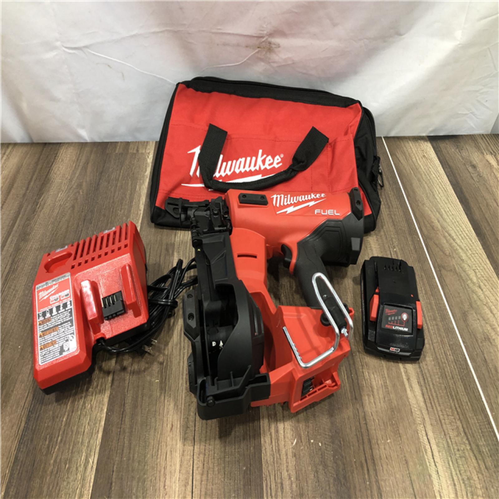 AS-IS Milwaukee FUEL 18-Volt Lithium-Ion Brushless Cordless Coil Roofing Nailer Combo Kit