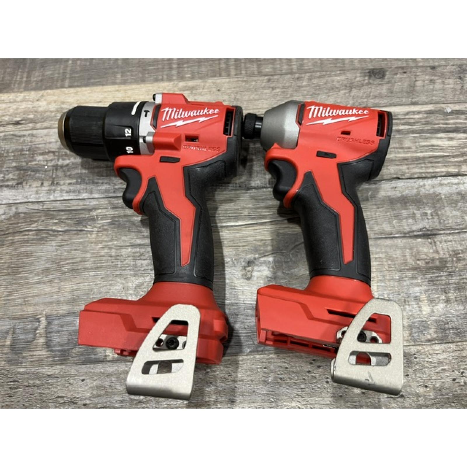 AS-IS Milwaukee 18-Volt Lithium-Ion Brushless Cordless Compact Hammer Drill/Impact Combo Kit