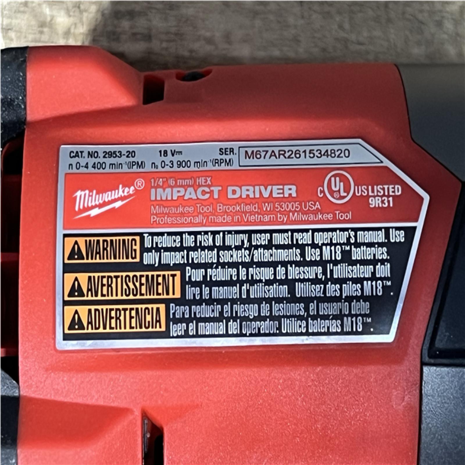 Houston Location AS-IS Milwaukee FUEL 18V Lithium-Ion Brushless Cordless 1/4 in. Hex Impact Driver (Tool-Only)