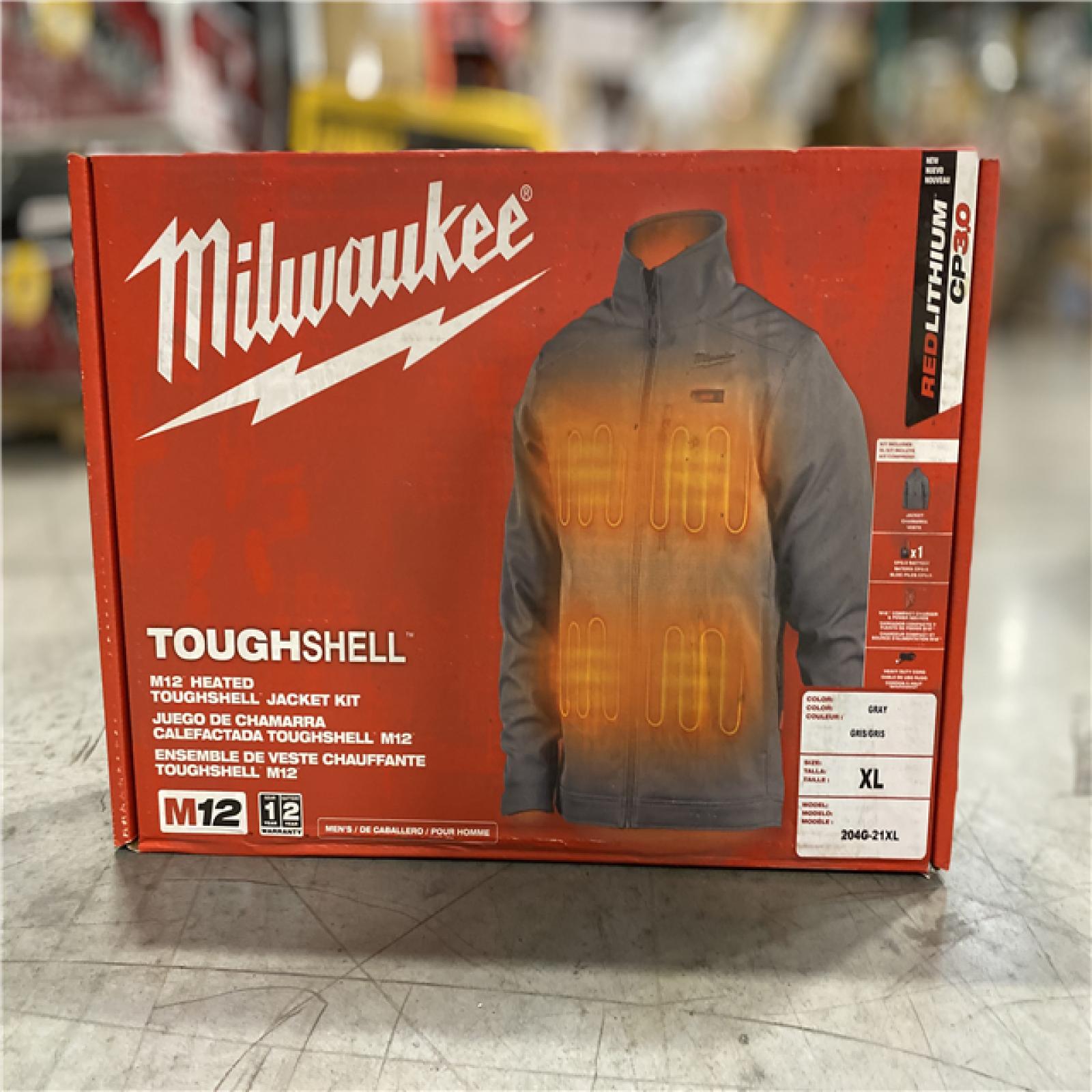 Milwaukee Men's X-Large M12 12V Lithium-Ion Cordless TOUGHSHELL Red Heated Jacket with (1) 3.0 Ah Battery and Charger