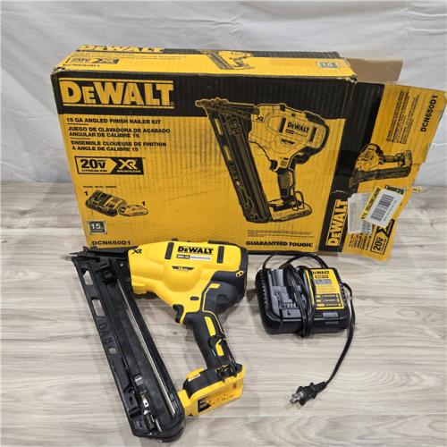 AS-IS DeWalt 20V MAX XR 15 Ga. Cordless 34 Deg Nailer Kit (Battery & Charger) 20 V