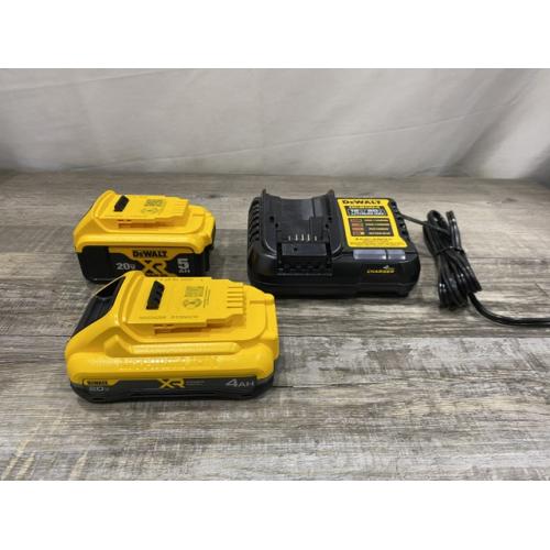 AS-IS DEWALT 20V MAX Lithium-Ion Starter Kit with 4.0 Ah and 5.0 Ah Batteries and Charger