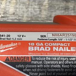 AS-IS Milwaukee FUEL 12-Volt Lithium-Ion Brushless Cordless 18-Gauge 1-1/2 in. Compact Brad Nailer (Tool Only)