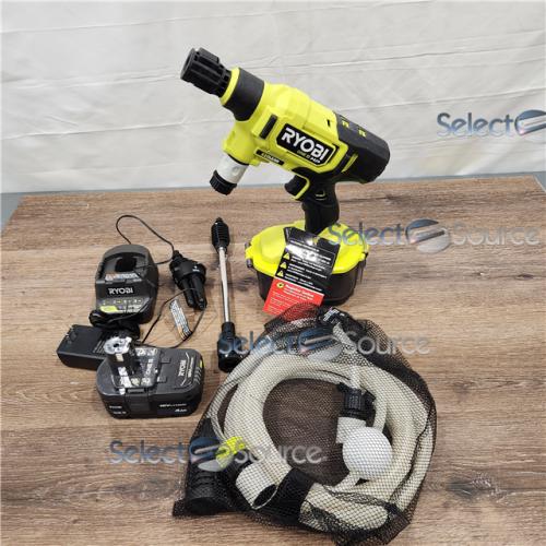 AS-IS RYOBI ONE+ HP 18V Brushless EZClean 600 PSI 0.7 GPM Cordless Battery Cold Water Power Cleaner with 4.0 Ah Battery and Charger