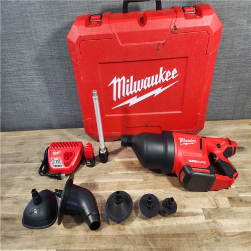 HOUSTON LOCATION - AS-IS M12 12-Volt Lithium-Ion Cordless Drain Cleaning Airsnake Air Gun Kit with (1) 2.0Ah Battery, Toilet Attachments