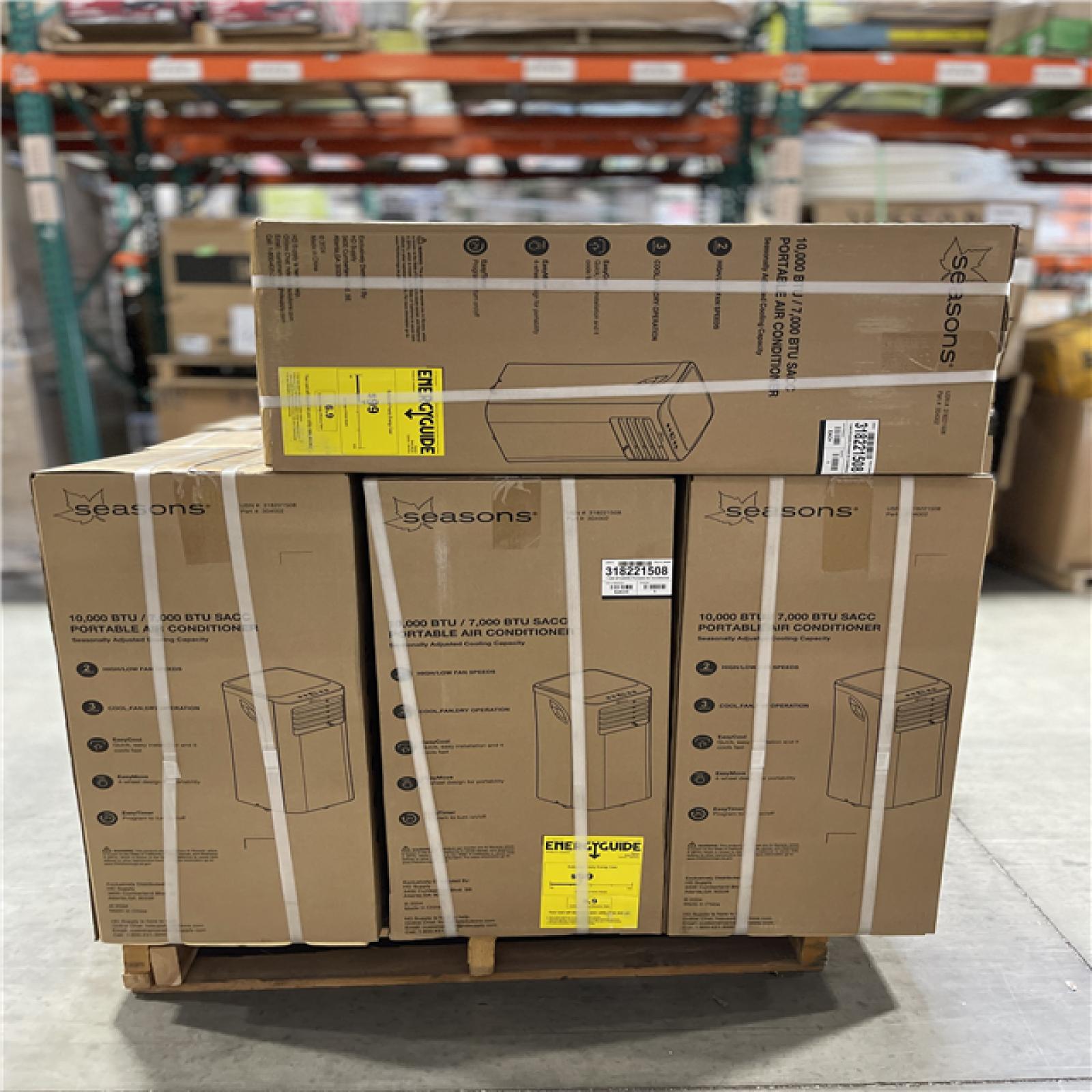 DALLAS LOCATION-NEW! SEASONS Portable 10000 BTU Air Conditioner PALLET (11 UNITS)