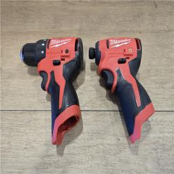 AS-IS Milwaukee 12V Cordless Subcompact Drill and Impact Driver Combo Kit