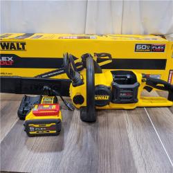 AS-IS DEWALT T 60V MAX 16in. Brushless Cordless Battery Powered Chainsaw Kit with (1) FLEXVOLT 2 Ah Battery & Charger